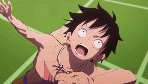 Luffy beating his chest